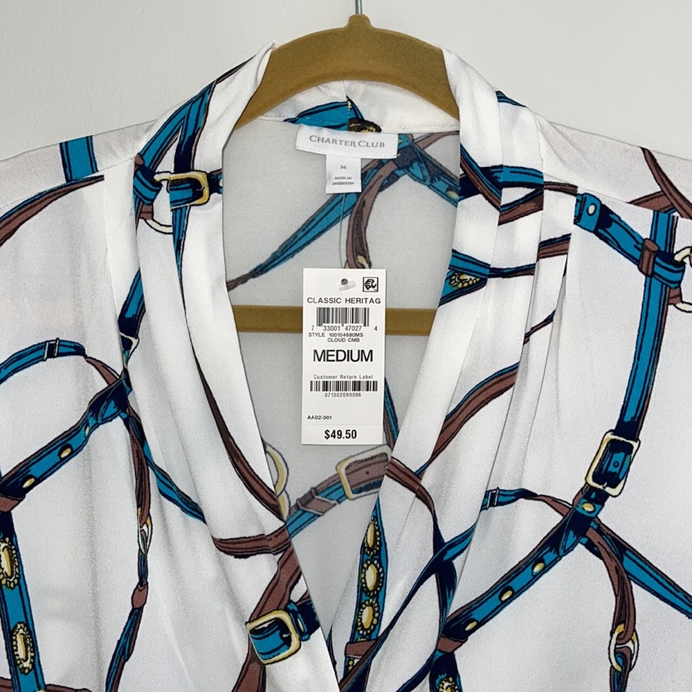 🆕 CHARTER CLUB 3/4 sleeves blouse - Picture 2 of 5
